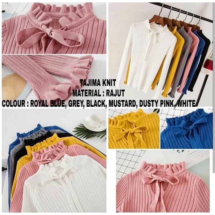 Tajima Knit Pakaian Baju Atasan Sweater Wanita Perempuan Terbaru Murah Modern Modis Grosir Online Shopee Indonesia