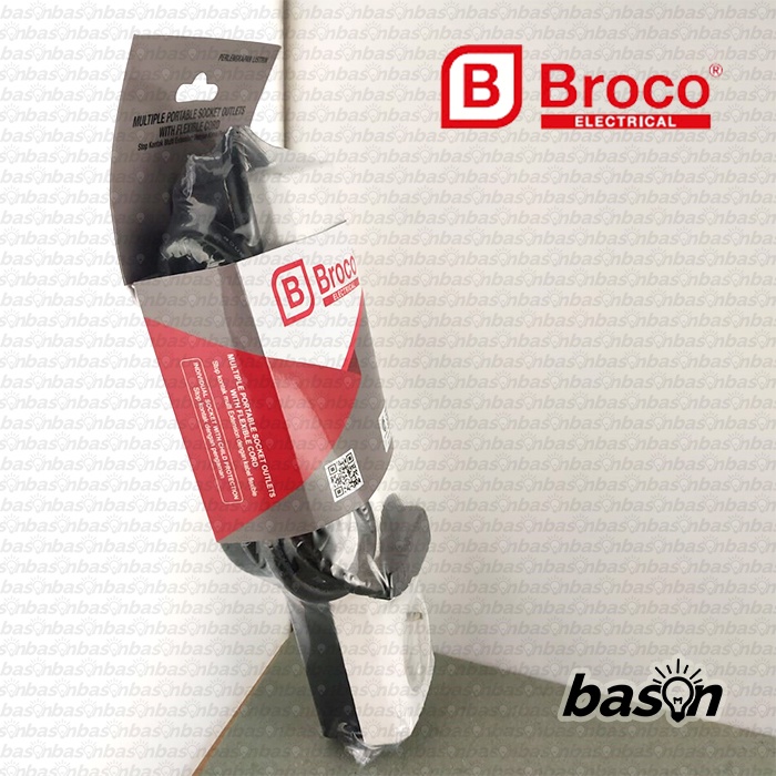 BROCO 15340 KP - Stop Kontak 4 Lubang 16A Arde + Kabel 1.5 meter + CP