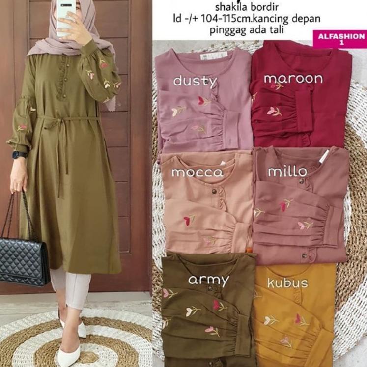 Terlaris Vanya Tunik - Tunik Shakila Bordir LD102 / Vanya #2 / Juwita Tunik / R.10 - 257-6040 serbuu