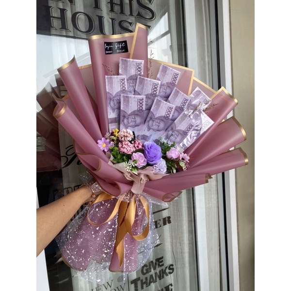 Money Buket/Buket Snack/Bunga Artificial Custom Hadiah Ulang tahun/Wisuda/Anniversary/ Hari Guru/Kelulusan