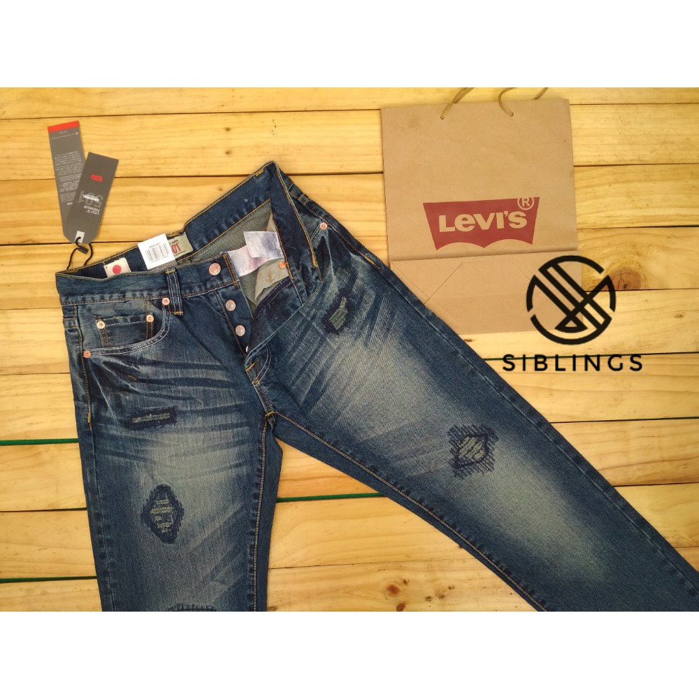  CELANA  JEANS LEVIS  501 ROBEK  WISKERS DISTROY Shopee 