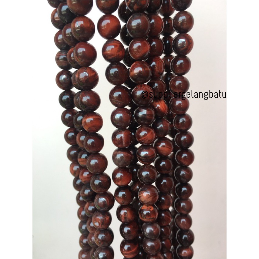 bahan gelang batu kalung blackred tiger eye premium grade 10mm bongkah bahan aksesoris fashionita