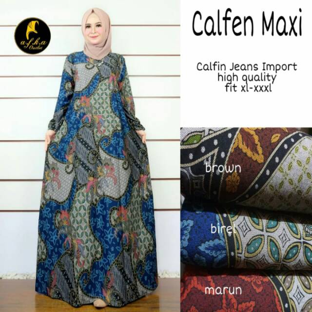Gamis batik - calfen maxi realpict original afka