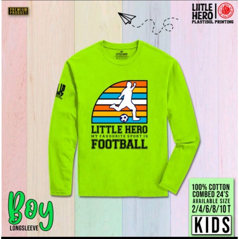 (2-8 tahun) Baju Kaos Anak Laki Laki Cowok Lengan Panjang Little Hero Part 2 2-8 Tahun