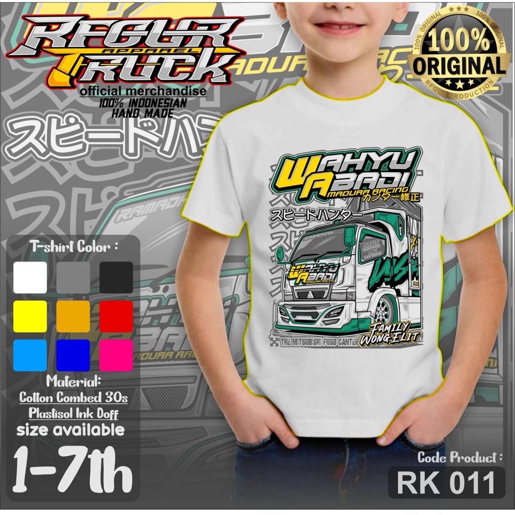 Kaos anak gambar mobil pick up Kaos anak laki laki usia 2-7 tahun Kaos truk oleng anak