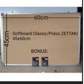 

Softboard CorkPinBoard/Papan Mading Gantung ZETTAKI 45x60cm