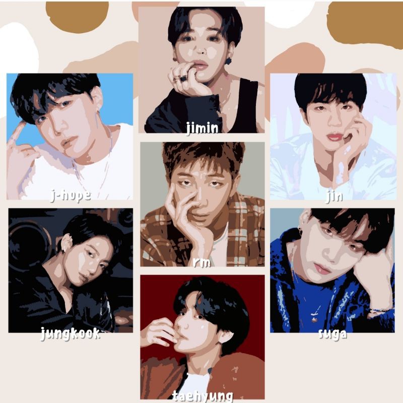 Jual BTS, Seventeen SVT, GOT7, Stray Kids SKZ Paint By Numbers
