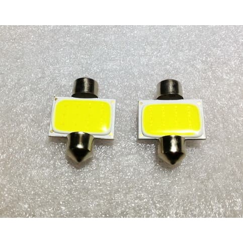 (2 PCS) Lampu Kabin Festoon COB 12 LED 31 mm Plafon Mobil 12LED Car Sepasang
