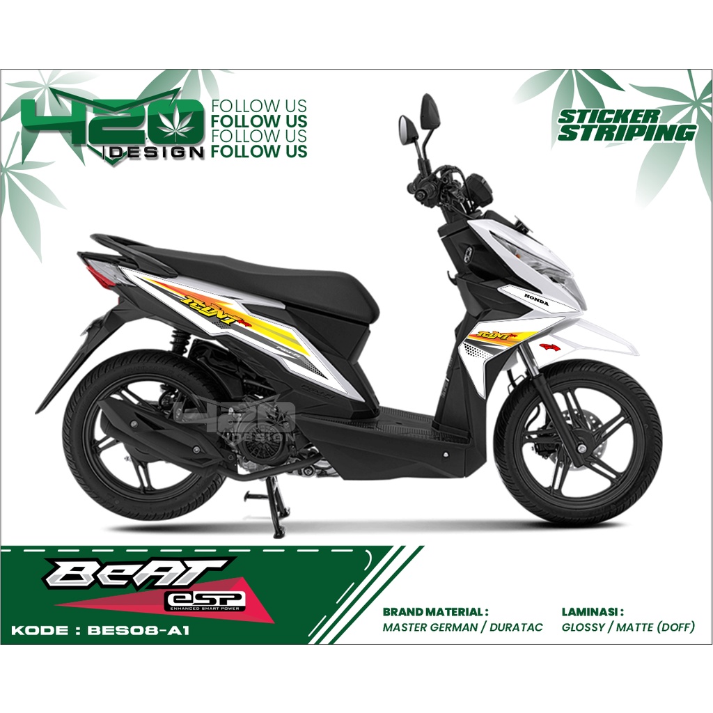 Semifull Stiker Striping Stiker Honda Beat ESP/Beat Street - Aksesoris Striping Stiker Honda Beat ES