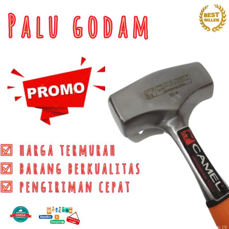 Palu Godam Camel 3LB Bodem Bogem Penghancur Beton Tembok Batu Rubber, alat tukang bangunan, tools-4