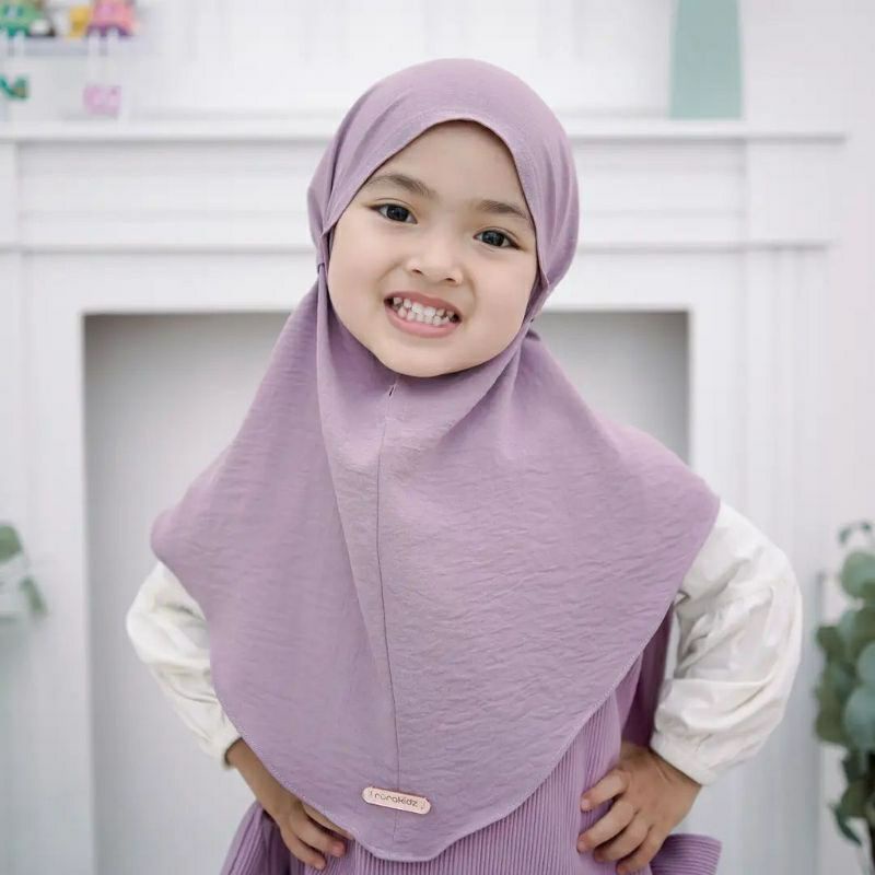 bergo maryam crinkle airflow anak / hijab anak crinkle airflow non ped