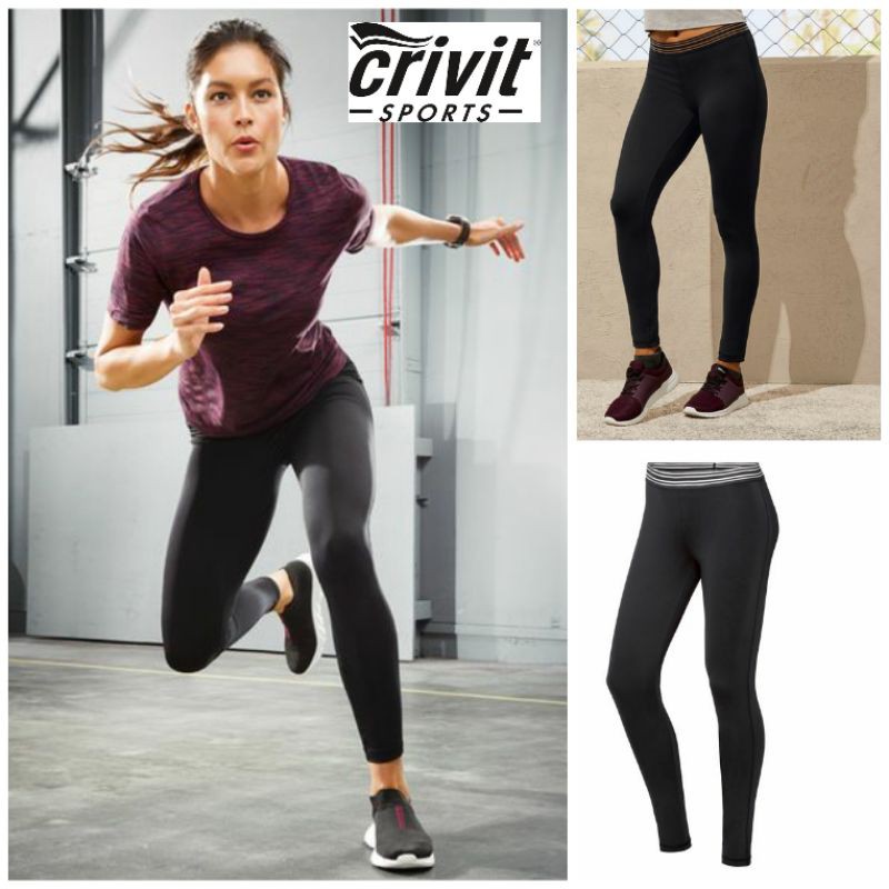 SUPER SALE CUMAN 3 HARI CRIVIT LEGGING SPORT BRANDED-Hitam