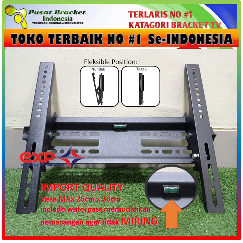 Bracket TV CHANGHONG 21&quot; s/d 43&quot; waterpass GARANSI 100% COCOK!!! IMPORT QUALITY