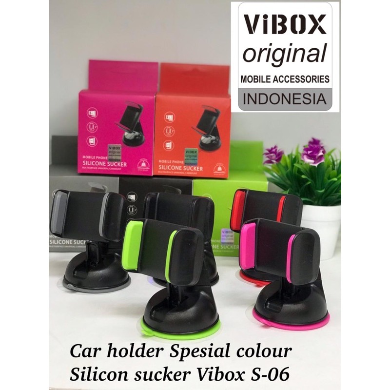 GROSIR CAR HOLDER VIBOX SILICONE SUCKER S06 BAHAN PREMIUM CANDY COLOUR MOBILE PHONE HOLDER