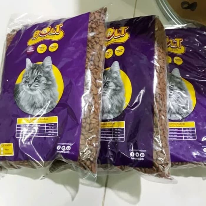 Makanan Kering Dry Cat Food BOLT 500 GR Repack