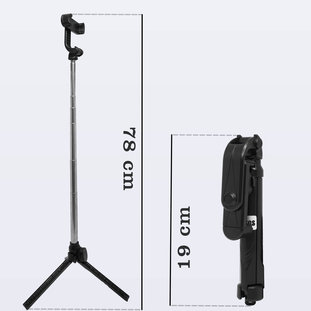 Tongsis Tripod Selfie Stick Remote Bluetooth 3 IN 1 XT10 Expandable