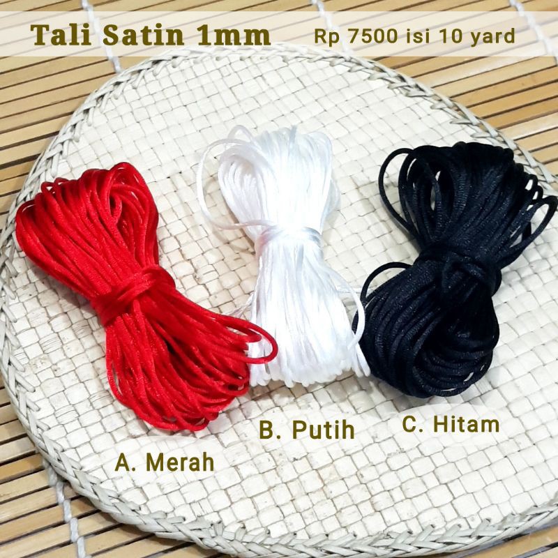 Tali Satin 1,1mm Harga 10 Yard (9 meter) Tali Cina