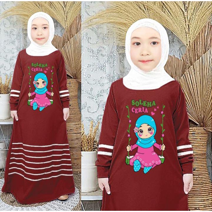 VINCE FASHION - CANTIK &amp; SOLEHA GAMIS DRESS ANAK 3-12 TAHUN