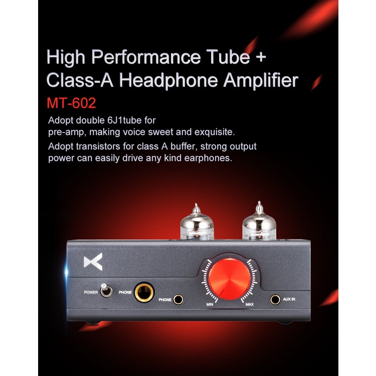 XDUOO MT-602 Tube Amplifier Double 6J1 MT602 High Performance Tube+ Class A Headphone Amplifier