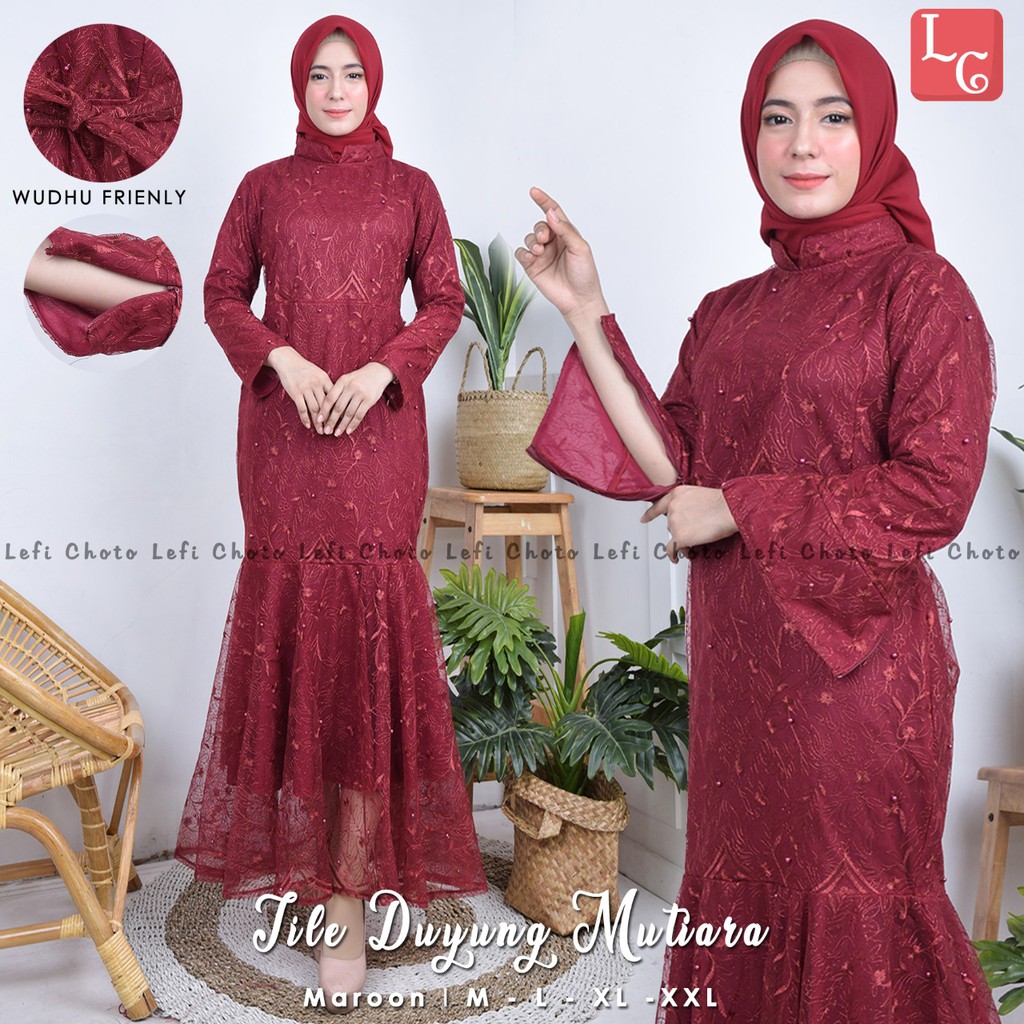 Gamis Duyung Full Tulle Mutiara