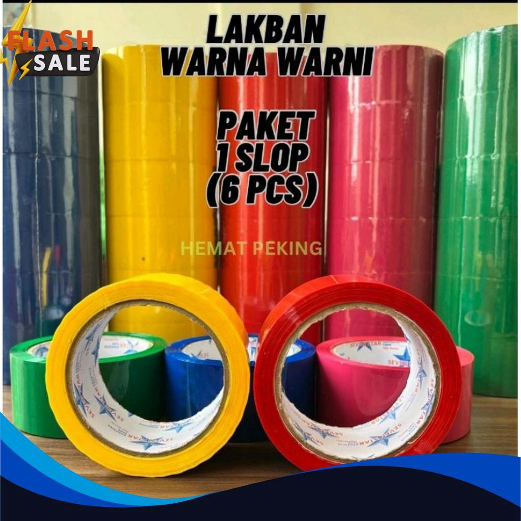 

PROMO SPESIAL Lakban Warna Warni 45 x 9 y OPP Color Tape 1 Slop isi 6 pcs