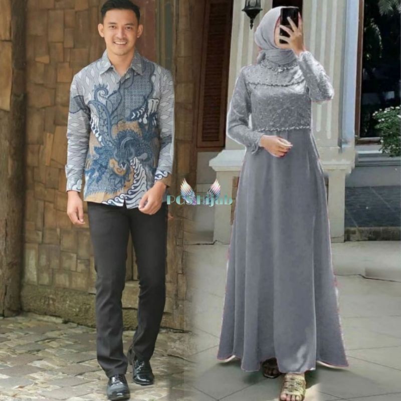 Sarimbitan Gamis Helen Tile Mutiara Couple Set Tunangan Atasan Kemeja Pria Sonia Dress Sonia Maxy Belle Maxy Tiara Maxy Dress Remaja Muslimah Couple Pasangan Cewe Cowo Sarimbitan Lebaran Couple Kondangan Outfit Terbaru