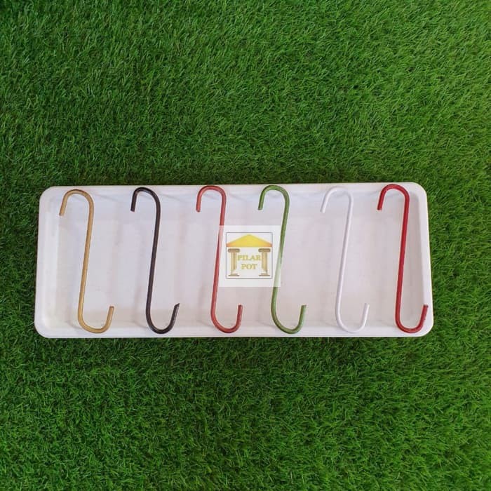 Unik besi kaitan gantungan pot bunga bentuk S (warna-warni) - Putih Murah