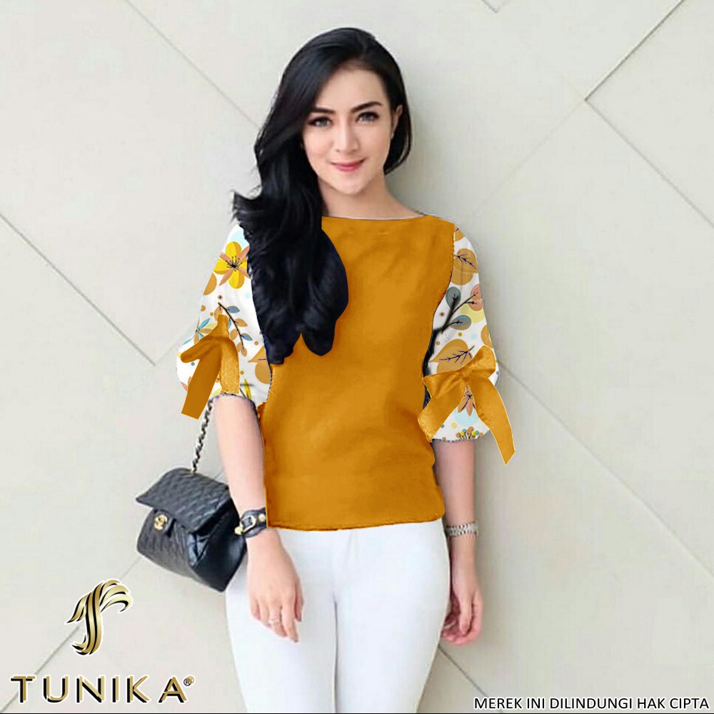 Baju Atasan Wanita - Blouse Jumbo - Baju Blouse Wanita - Bowa 005 - Lexoir-Bowa 005 Mustard