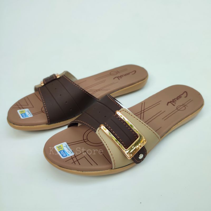 Sandal Wanita Selop Motif Dua Warna