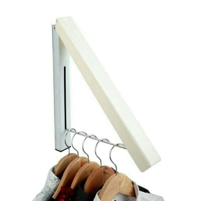 Serbagrosirmurah  Gantungan Baju Indoor dilengkapi baut, bisa dilipat saat gak dipakai Gantungan Hanger Baju Jemuran Gantungan Tanpa Paku