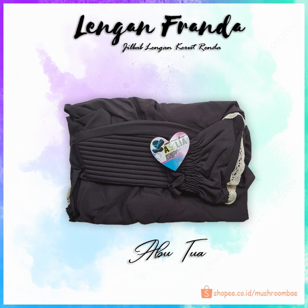 Jilbab Lengan Franda Hijab Lengan Syari Renda by Azlia-Abu Tua