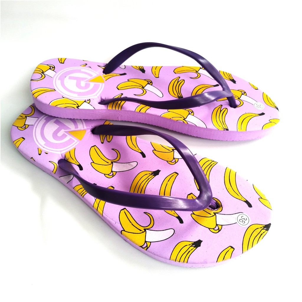 Sandal JEPIT WANITA motif banana sendal jepit Flat Banana 37/40