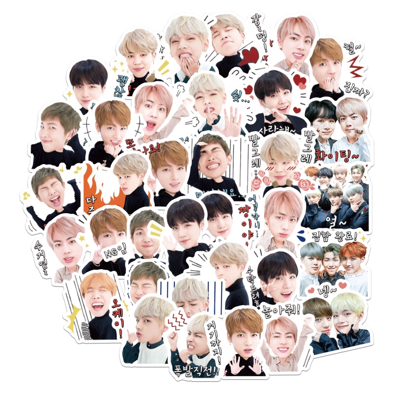 40pcs Stiker KPOP BTS DIY Untuk Scrapbook / Jurnal / Koper / Diary