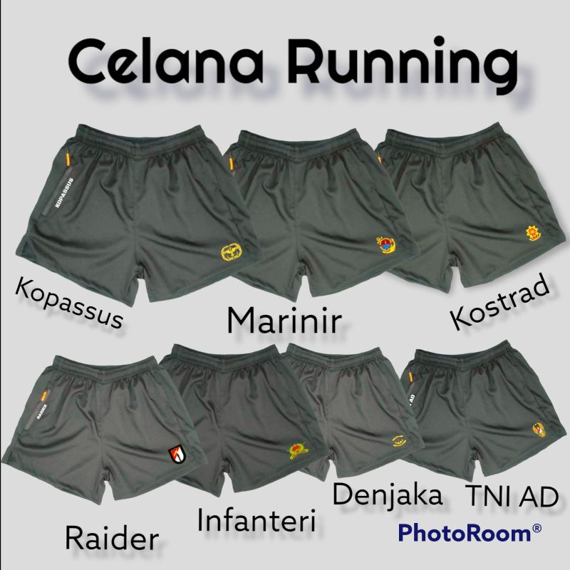 Jual Celana Pendek Olahraga Pria Celana Running Tni Ad Tni Au Tni Al Celana Running Kostrad