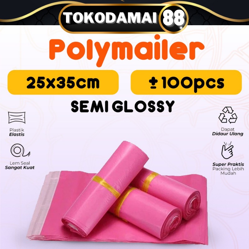 Plastik Polymailer Warna Packing Online Shop UKURAN 25 X 35 CM ISI 100 PCS