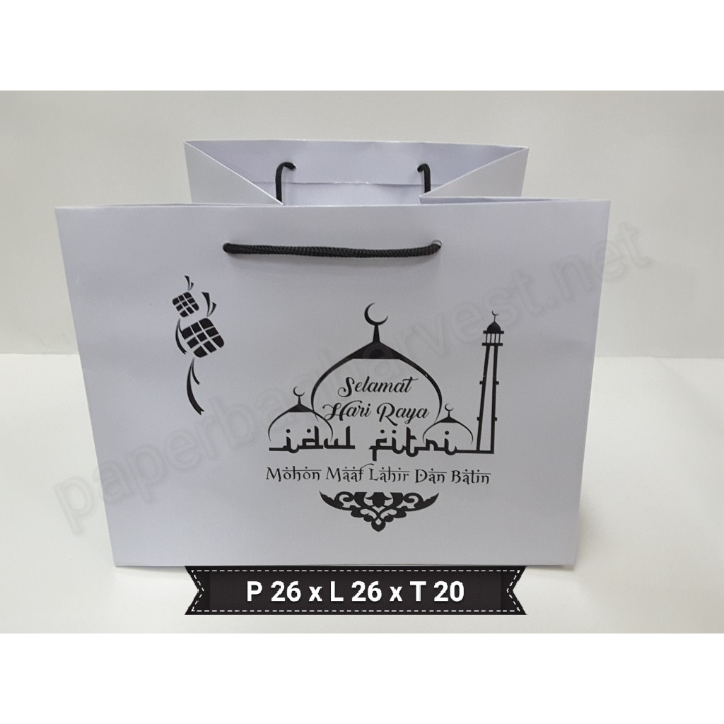 

Paper bag putih Idul Fitri kotak kue