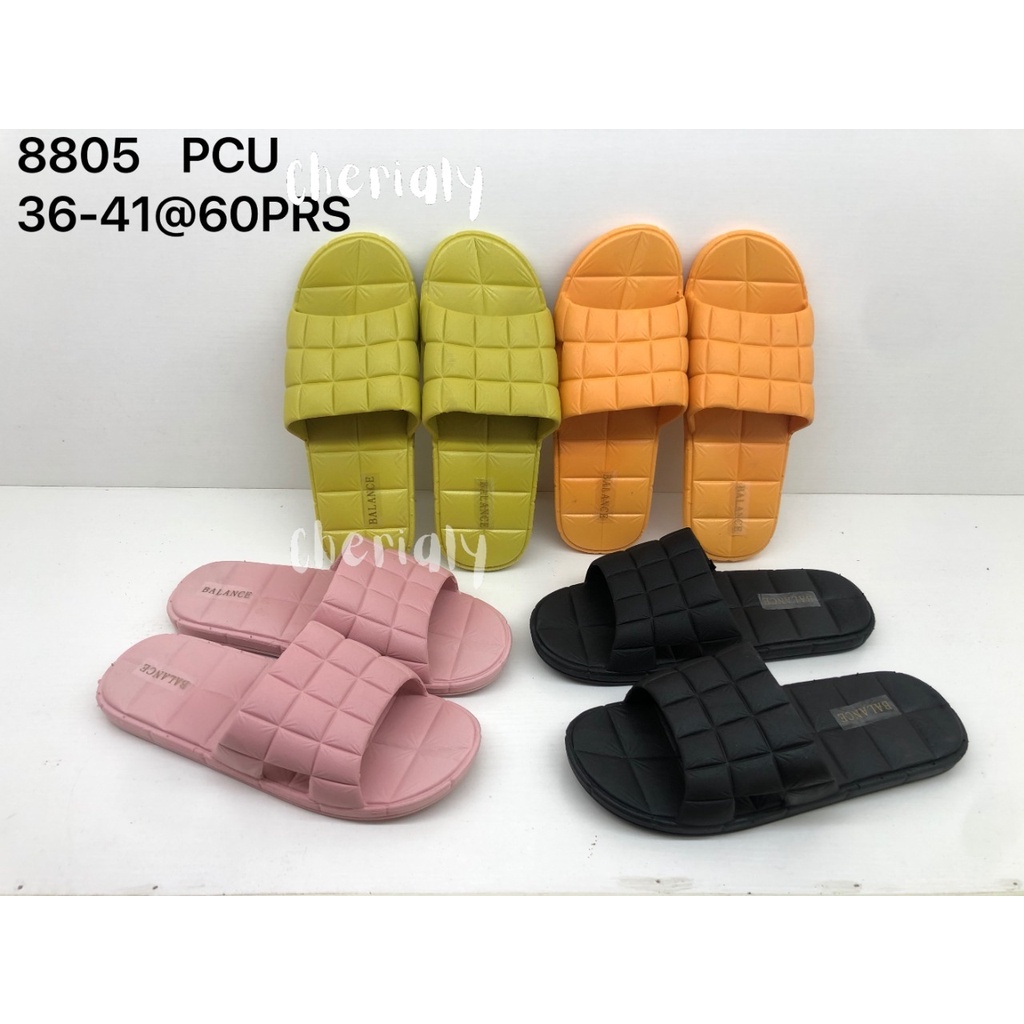 BALANCE Slipper Sandal Jelly Wanita Import Korean Bahan PVC Rubber Anti Slip Karet Empuk Elastis Motif Kotak 805