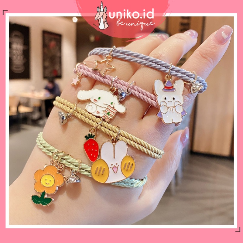 UNIKO.ID - 2PCS SEPASANG GELANG TALI KARET MAGNET DESAIN ASTRONOT KUROMI CINNAMONROLL UNTUK PRIA DAN