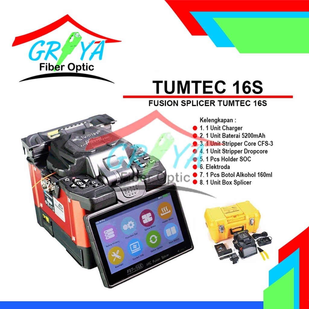 Splicer Tumtec 16S / Splicer Tumtec 16 S / Fusion Splicer Tumtec FST-16s / Alat Sambung Fiber Optik