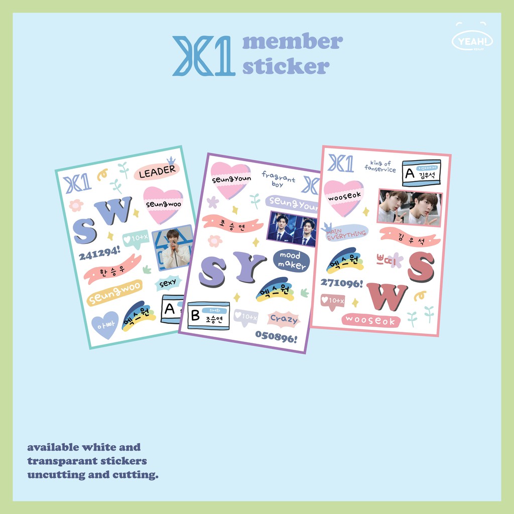X1 Member Sticker Set