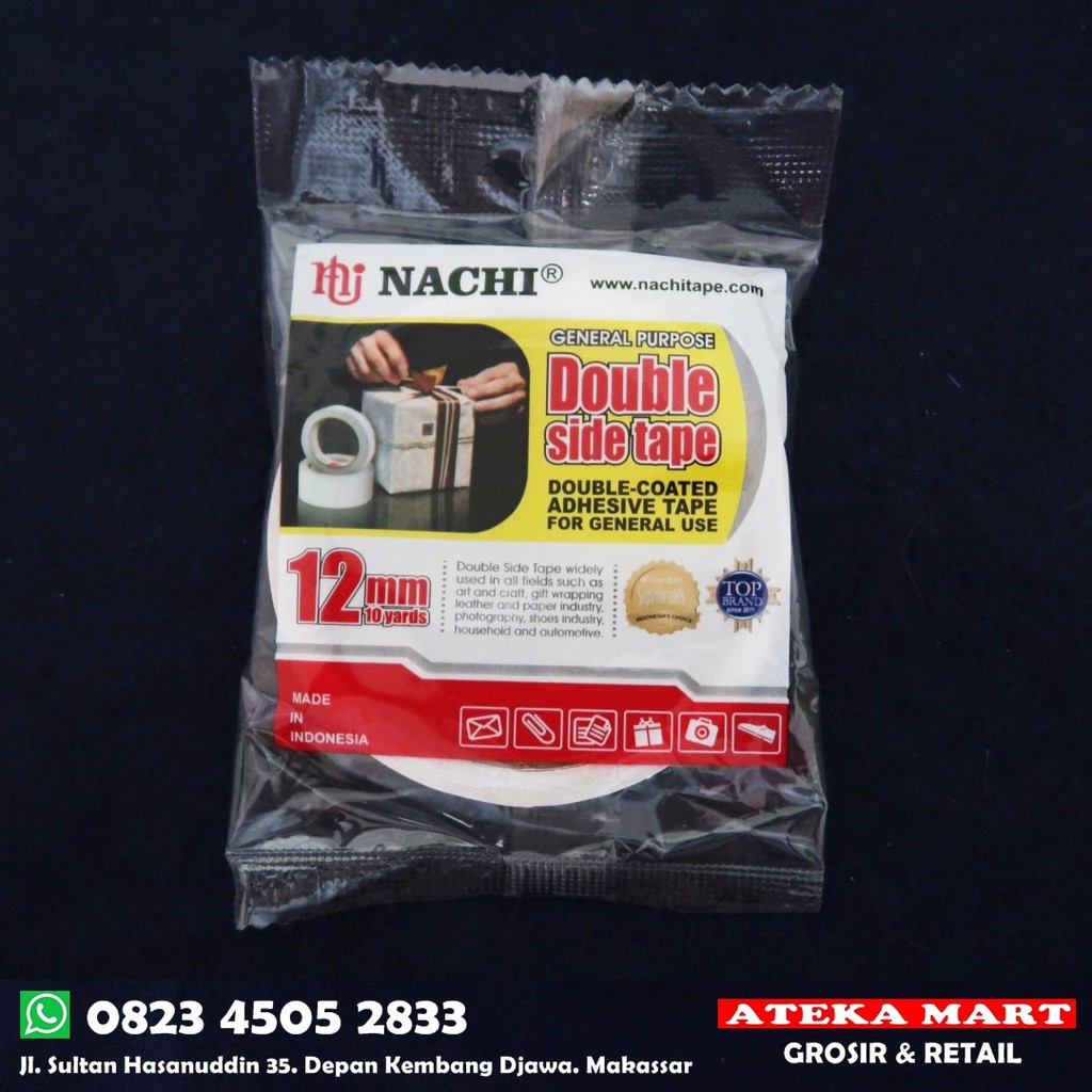 

NACHI DOUBLE TAPE 12MM 10YARD/ISOLASI TIMBAL BALIK