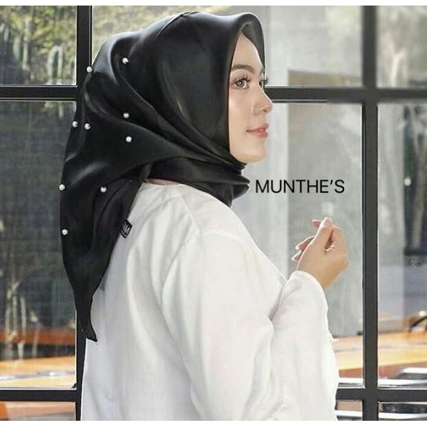 Boleh Dropship Hijab Jilbab Organza Silk Tunik Mutiara Organza Pearl Produk Terbatas