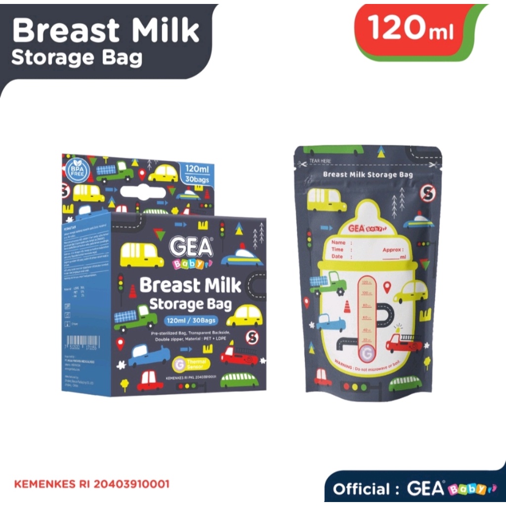 GEABABY Kantong ASI Storage Bag 120ml Pattern Edition