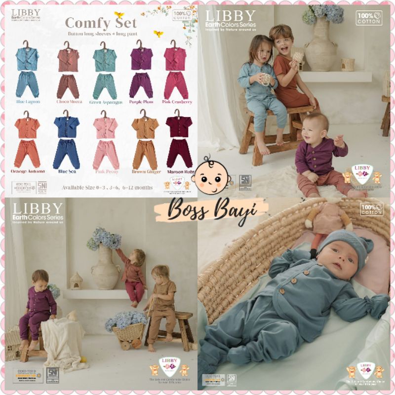 LIBBY EARTH SERIES - COMFY SET Setelan Kancing Depan PANJANG