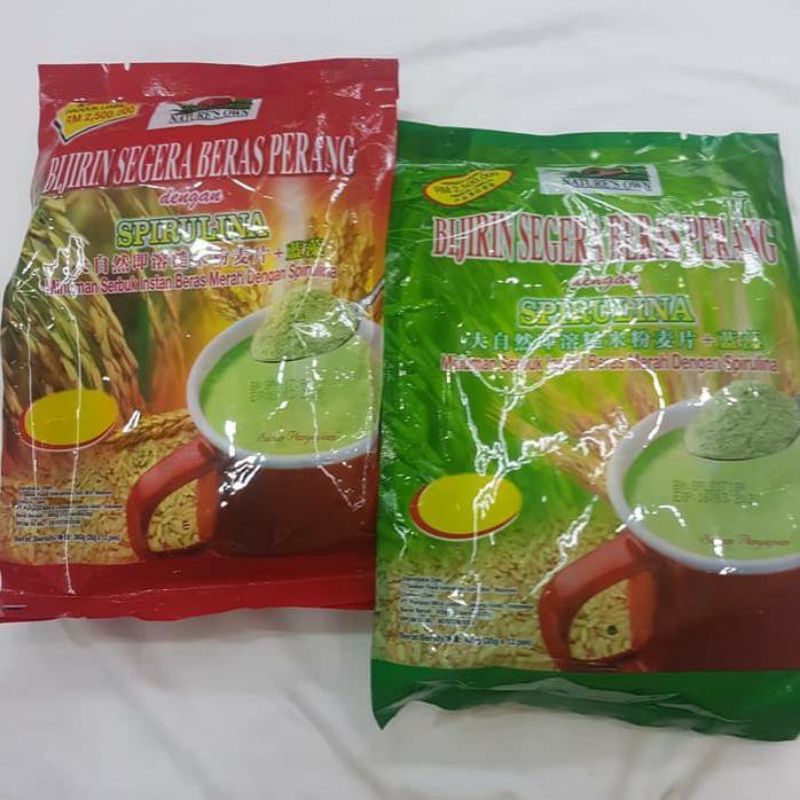 

Nature Own Instant Brown Rice Cereal with Spirulina (merah dan hijau)
