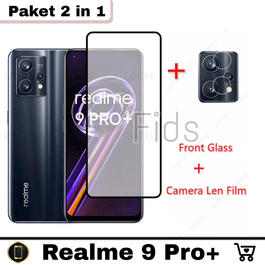 Paket 2 in 1 Tempered Glass REALME 9 Pro+ Anti Gores Layar Free Pelindung Camera For Realme 9 Pro Plus