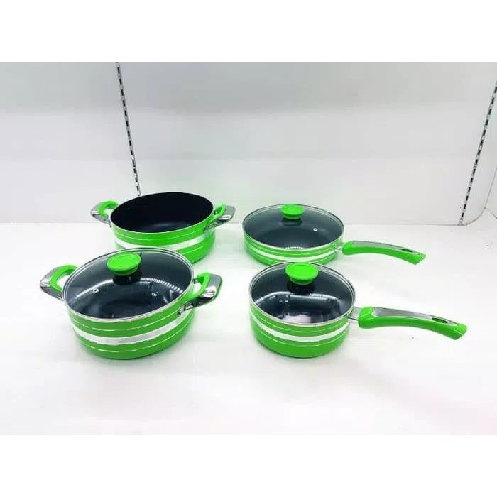 Wajan Panci Penggorengan Set 7 Pcs - Apple Green