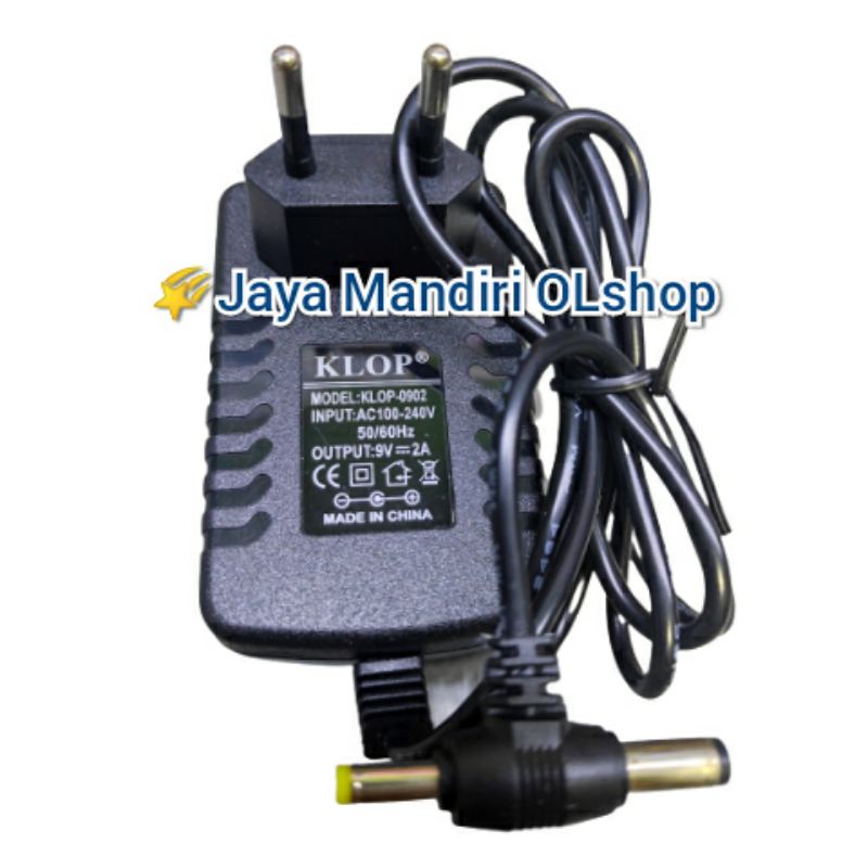 Adaptor 9V- 2A / power adapter 9 Volt 2 Ampere double Jack DC