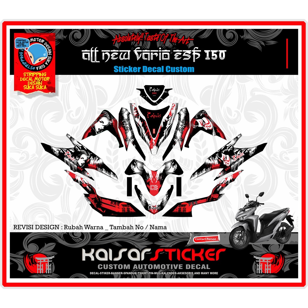 Sticker Striping Motor Full Body Vario New 2019  -  Stiker Decal New Vario 125-150 Anime Kabuki