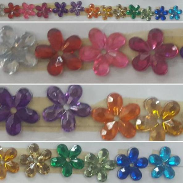 SALEE.. Batu payet motek kristal akrilik bunga